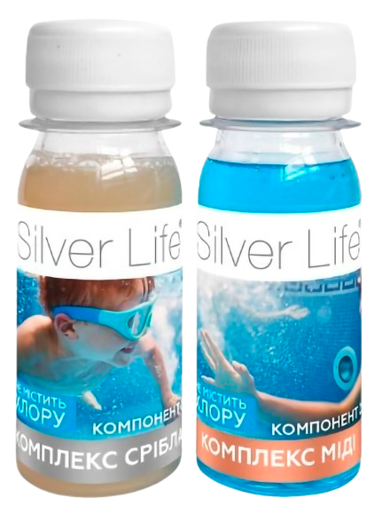 Бактерицидный серебряный комплекс для бассейнов Silver Life 2х50 мл ресурс 2,5 м3 (3018)