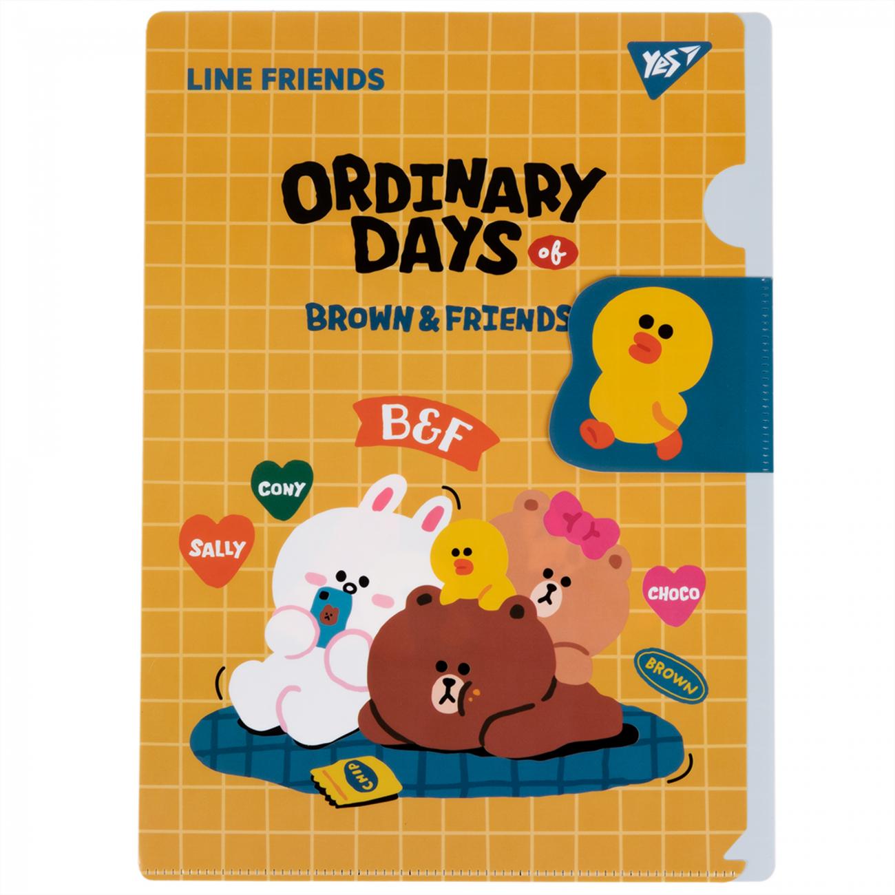 Папка-уголок Yes Line Friends A4 с клапаном Оранжевый (492106)