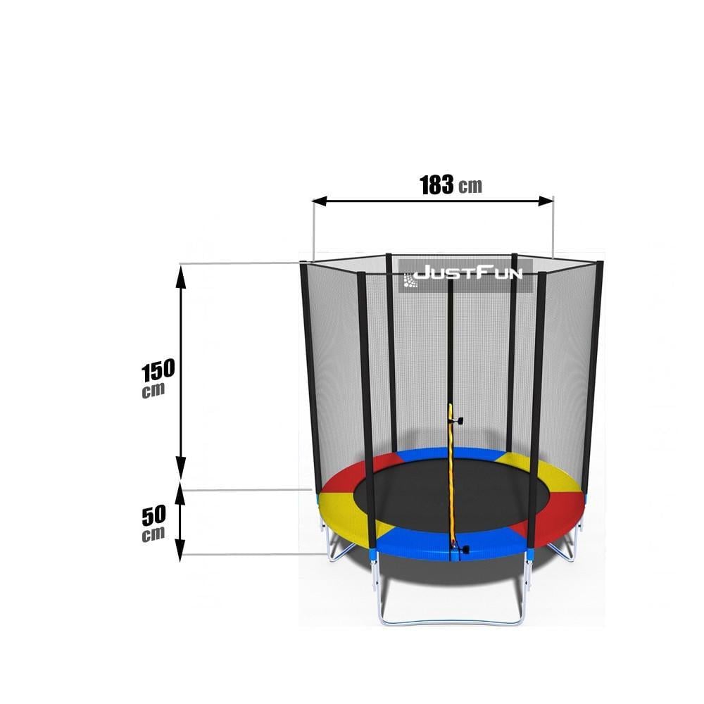 Батут Just Fun наружная сетка 183 см Multi - фото 2 Батут Just Fun наружная сетка 183 см Multi - фото 2