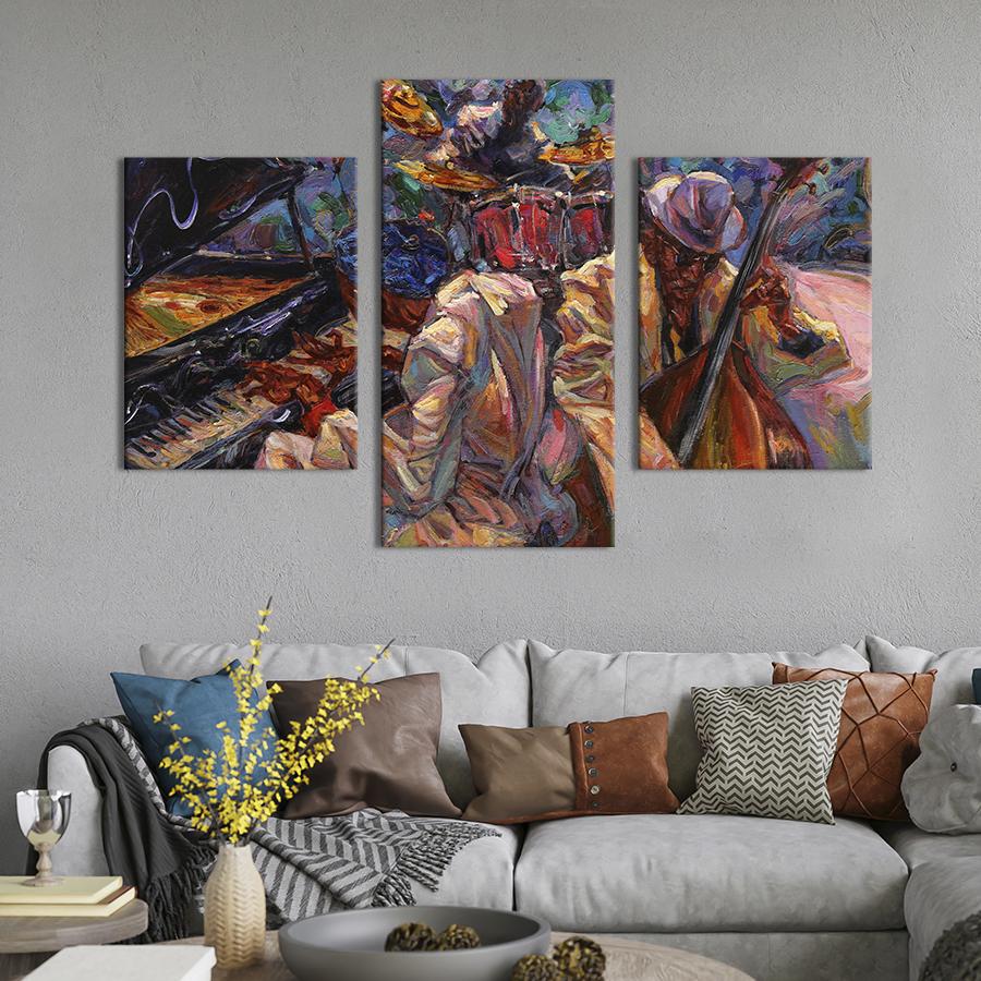 Картина для интерьера Джазовые исполнители 96x60 см (521-32)