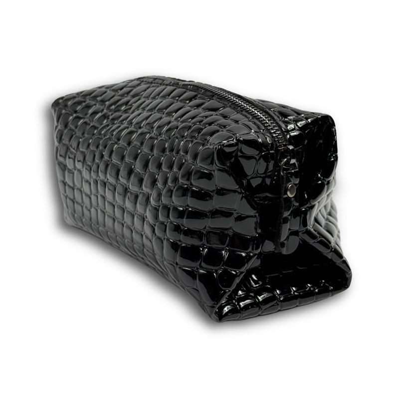 Косметичка з екошкіри Gorillas Accessories Лаура лак крокодил Чорний (FR38)