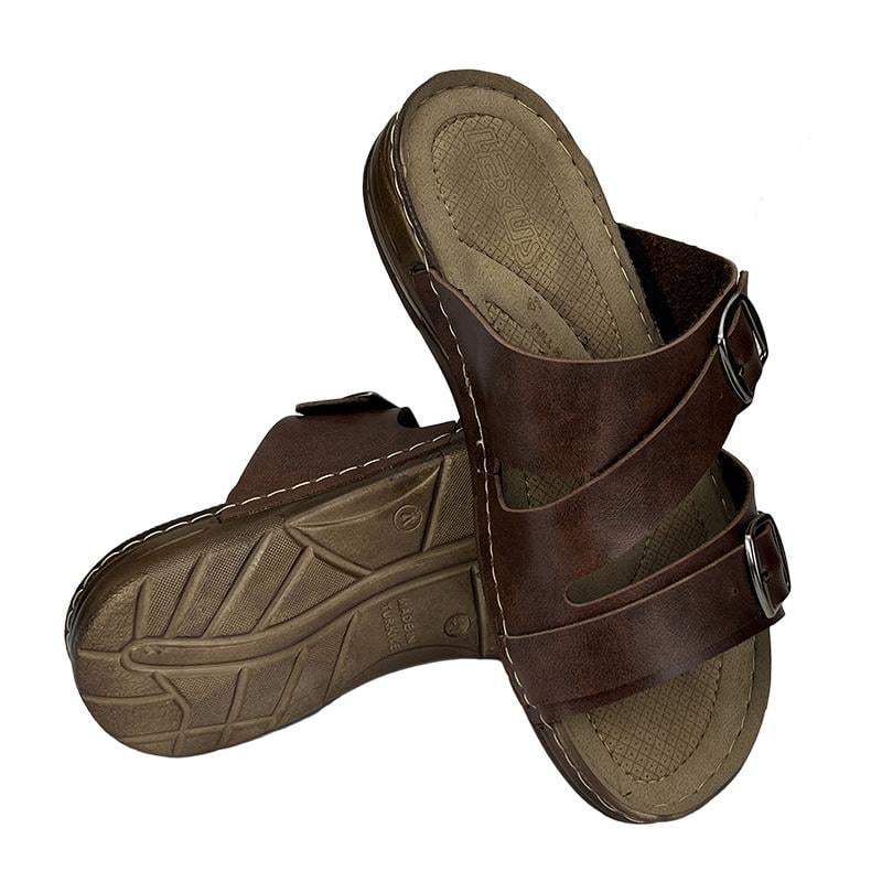 Шлепанцы мужские с пряжкой 0060-5 p. 40 26 см Коричневый