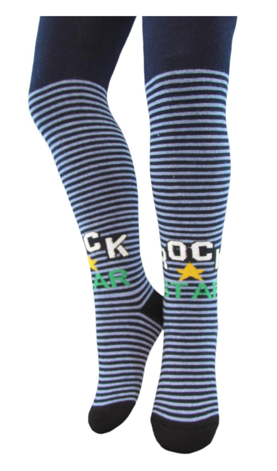 Колготки детские махровые Олми 1011м 084 rock star р. 20 128-134 см Синий (69195)