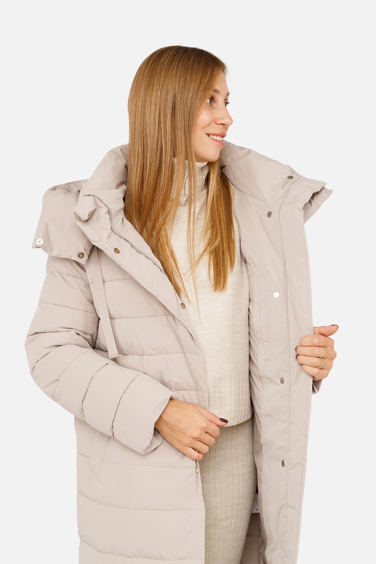Куртка женская ЦБ-00256268 р. 42 Бежевый (28422144) - фото 6 Куртка женская ЦБ-00256268 р. 42 Бежевый (28422144) - фото 6