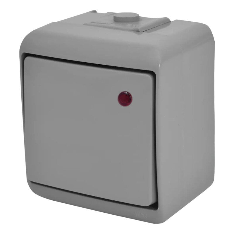 Выключатель ETI VHE-1L-SR 1-клавишный внешний с подсветкой IP54 Серый (4668066)