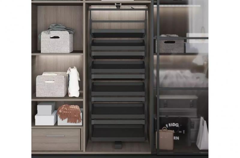 Підставка для взуття на напрямних 10 полиць поворотна Антрацит (S-6834-A) - фото 2 Підставка для взуття на напрямних 10 полиць поворотна Антрацит (S-6834-A) - фото 2