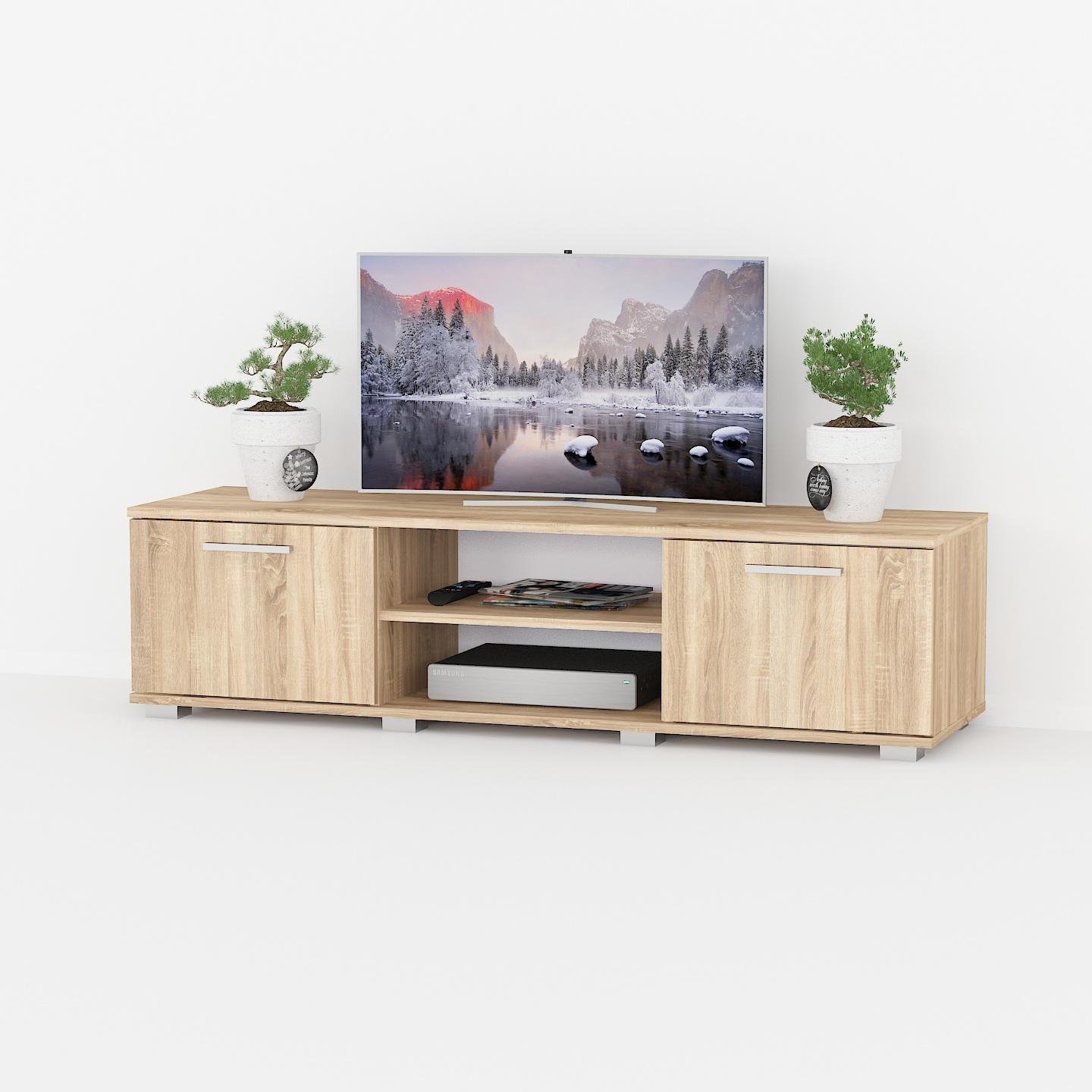 Тумба під телевізор із дверима та полицею 1400x361x403 мм Дуб сонома (mgt-106-sn)