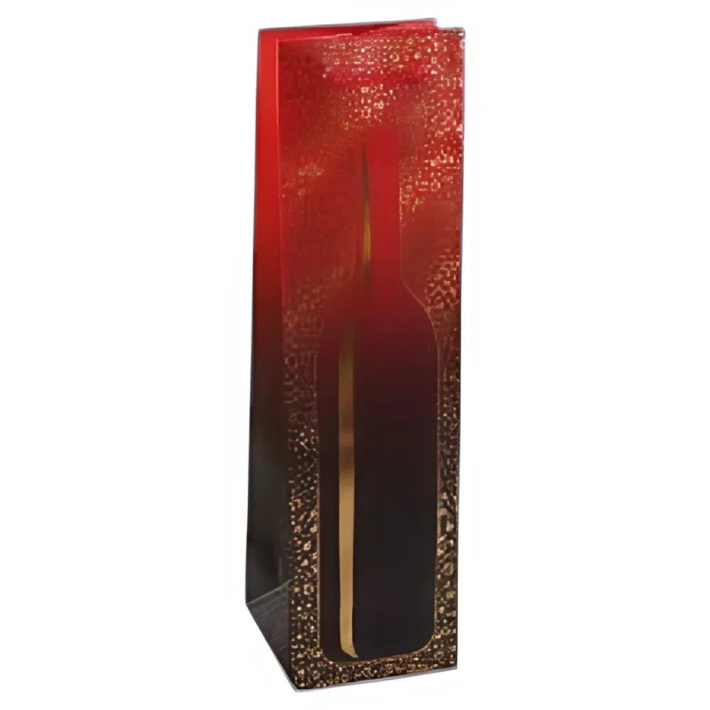 Подарочный пакет под бутылку Bottle Stenson R95550 бумажный 11х11х38 см Красный (40305b68)