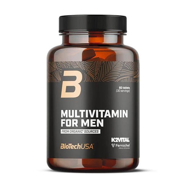 Витамины для мужчин с метилфолатом и K2 Biotech Multivitamin for Men Organic 60 табл.