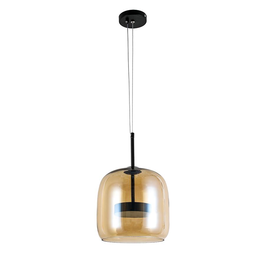 Светильник подвесной светодиодный Levistella 909XL157-1 led 220 BK/AM плафон янтарный Черный