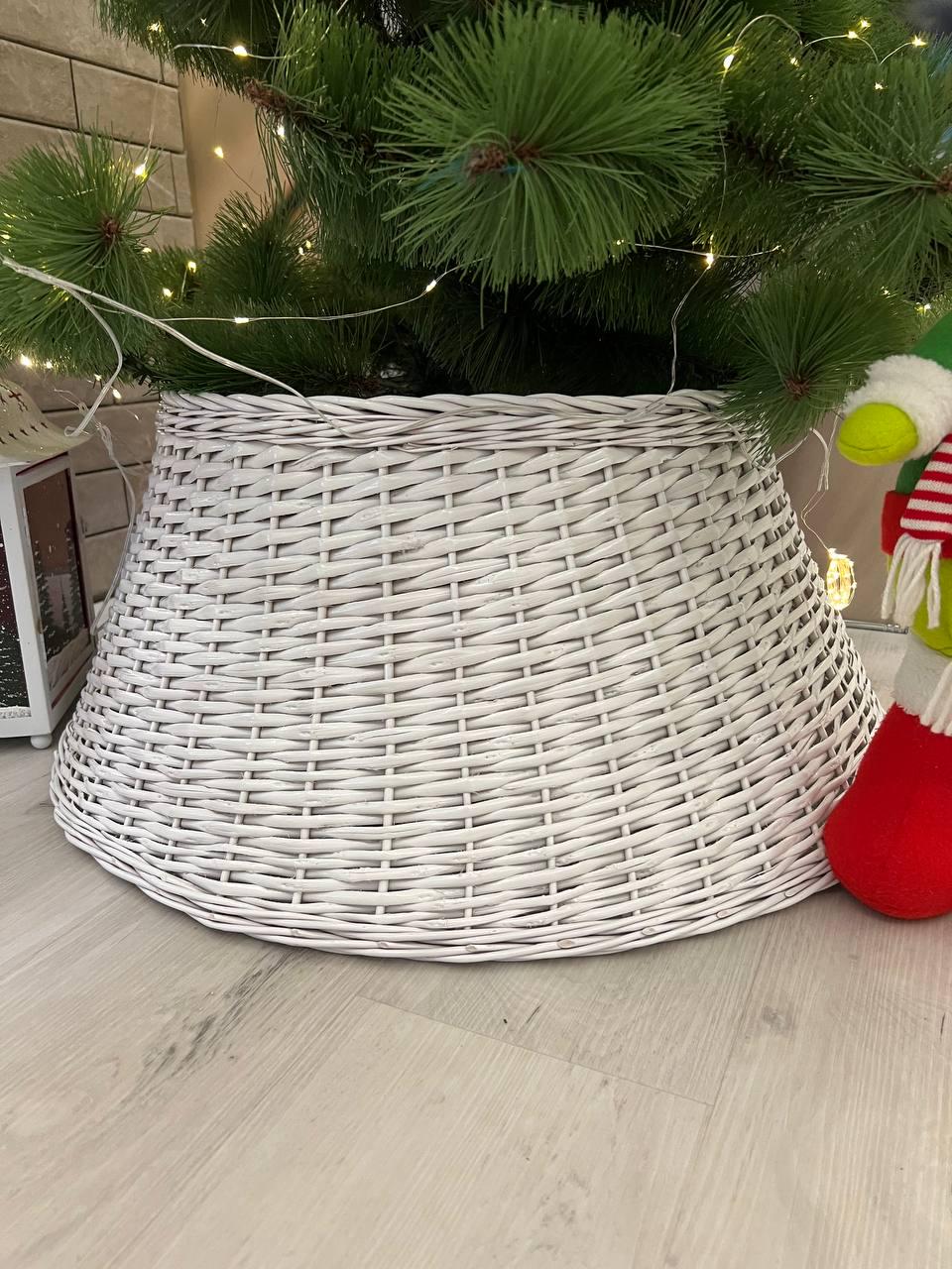 Подставка плетеная для елки 65x30 см Белый