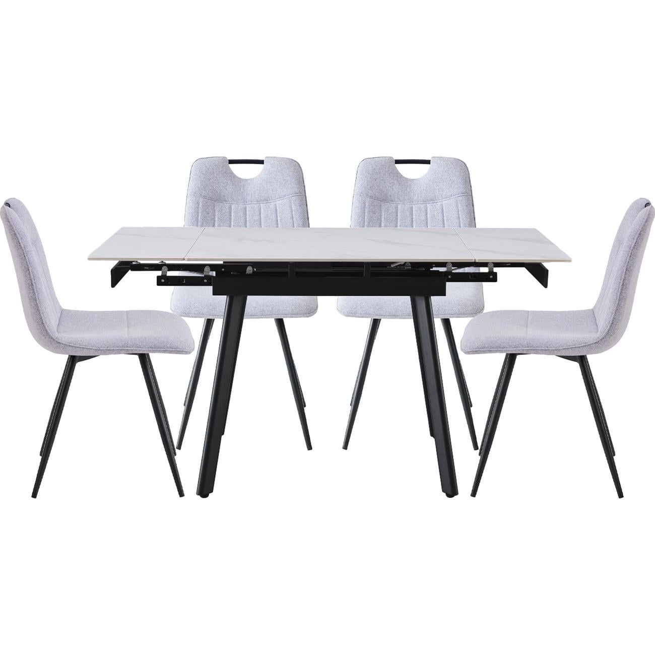 Стол и 4 стула HUGO/DORIS 90 см White (13576_13489)