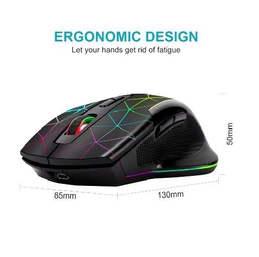 Миша бездротова ігрова з акумулятором та підсвічуванням RGB Black (M35) - фото 4 Миша бездротова ігрова з акумулятором та підсвічуванням RGB Black (M35) - фото 4