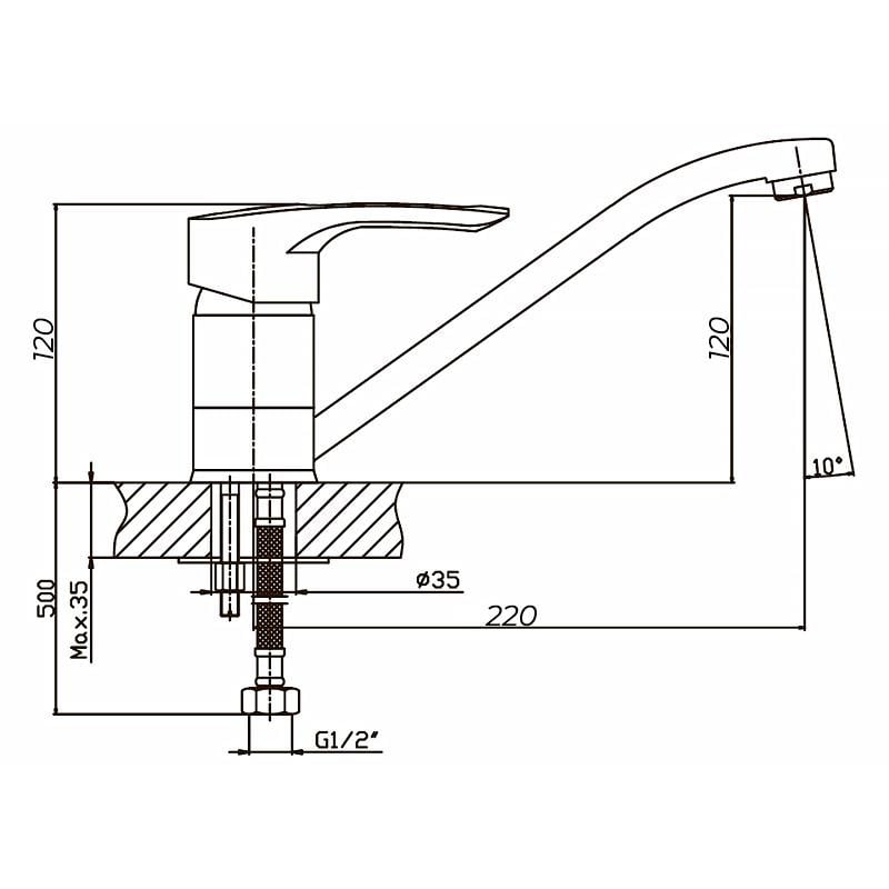 Змішувач для кухні або умивальника Haiba HANSBERG (HB0181) - фото 2