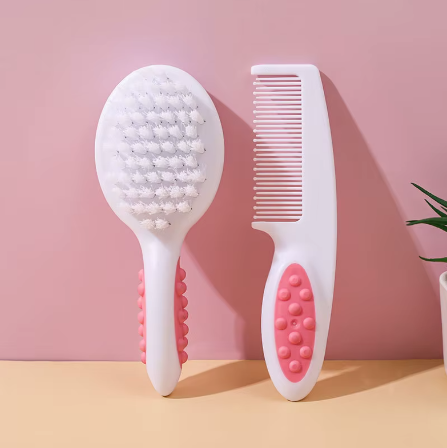Щетка и расческа для волос с супермягкой щетиной Розовый (144090)