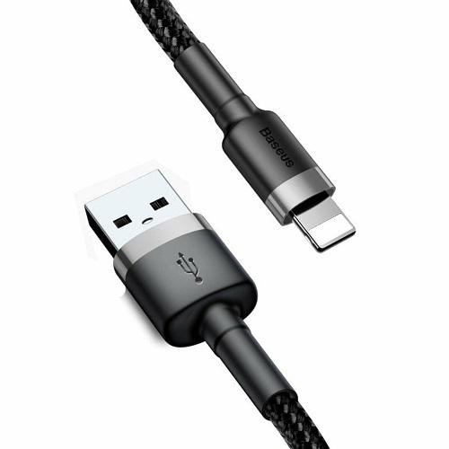 Кабель BASEUS CALKLF-AG1 Cafule Lightning USB 2,4 A 50 см Black/Grey (554091)
