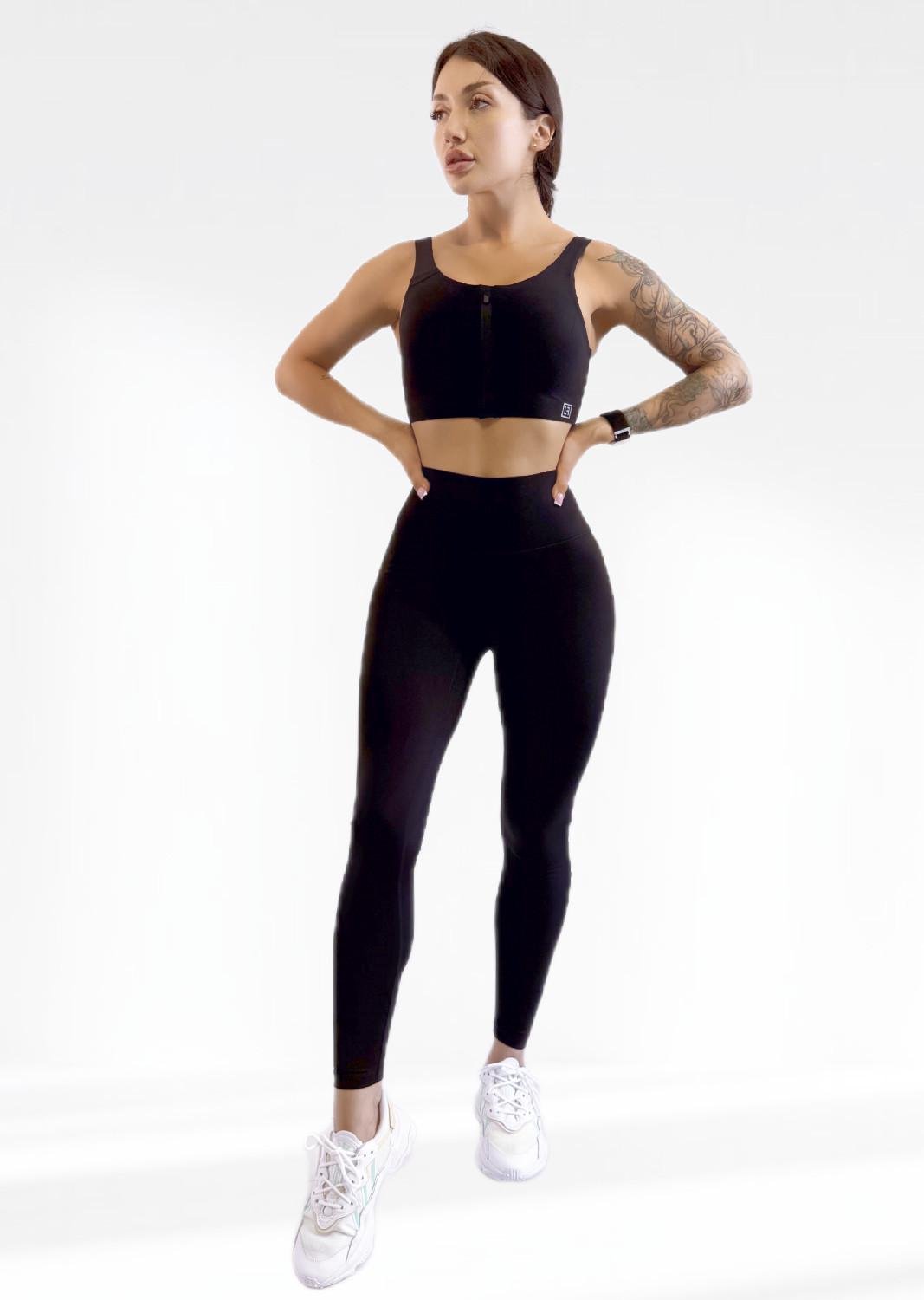 Костюм для фитнеса женский LILAFIT лосины/топ L Черный (LFS000150)