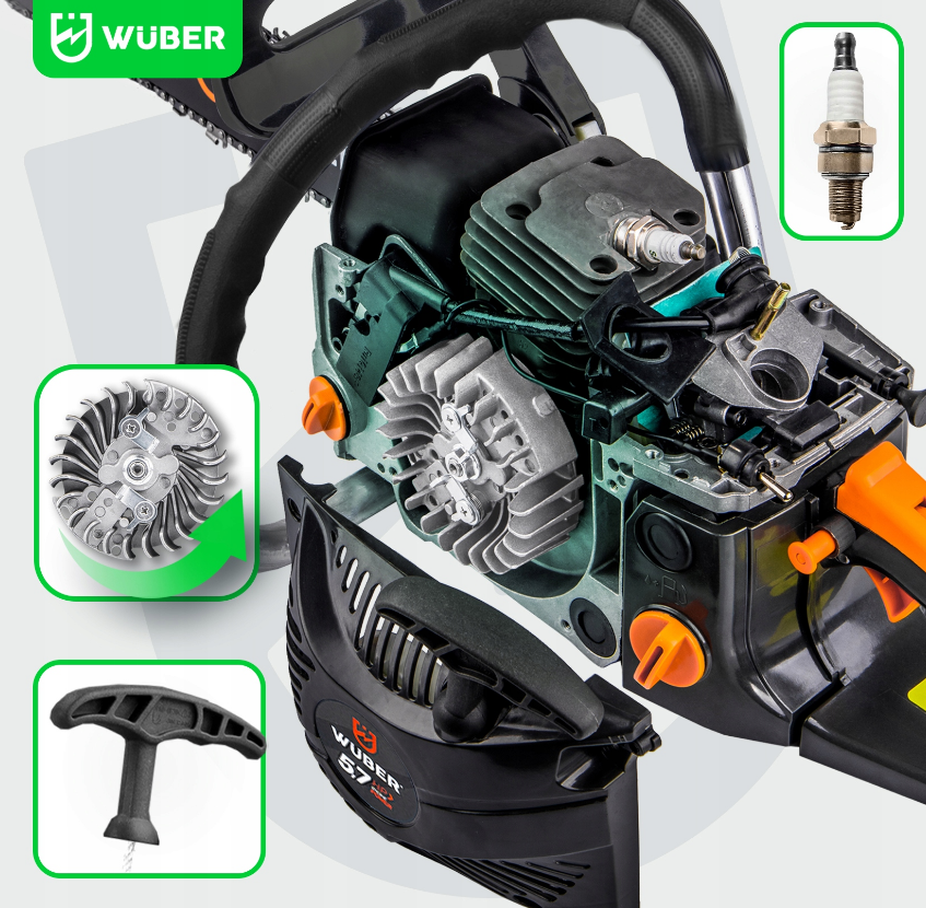 Бензопила цепная с маслом Wuber 5,7 л.с. (2244019807) - фото 10 Бензопила цепная с маслом Wuber 5,7 л.с. (2244019807) - фото 10