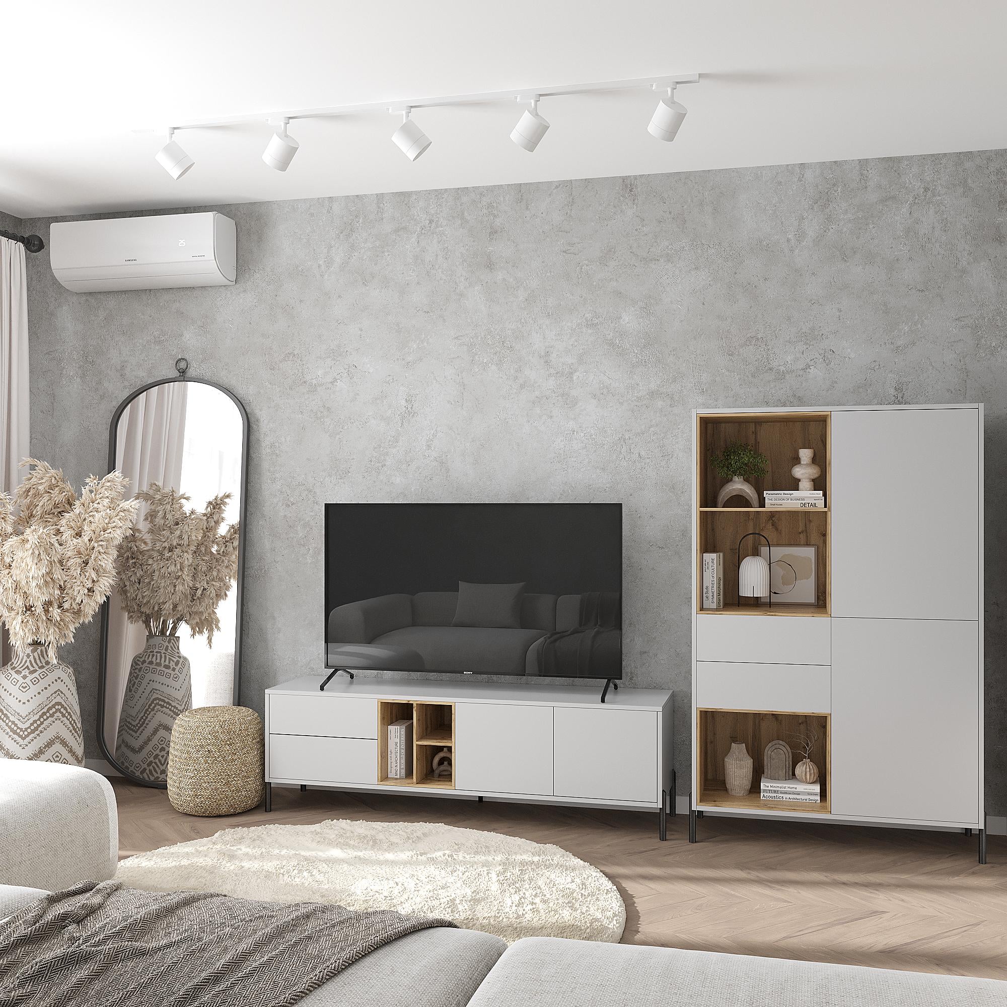 Комплект мебели Норди для гостиной из 2-х позиций Комплект-Норди Гостиная Серый/Дуб Тахо