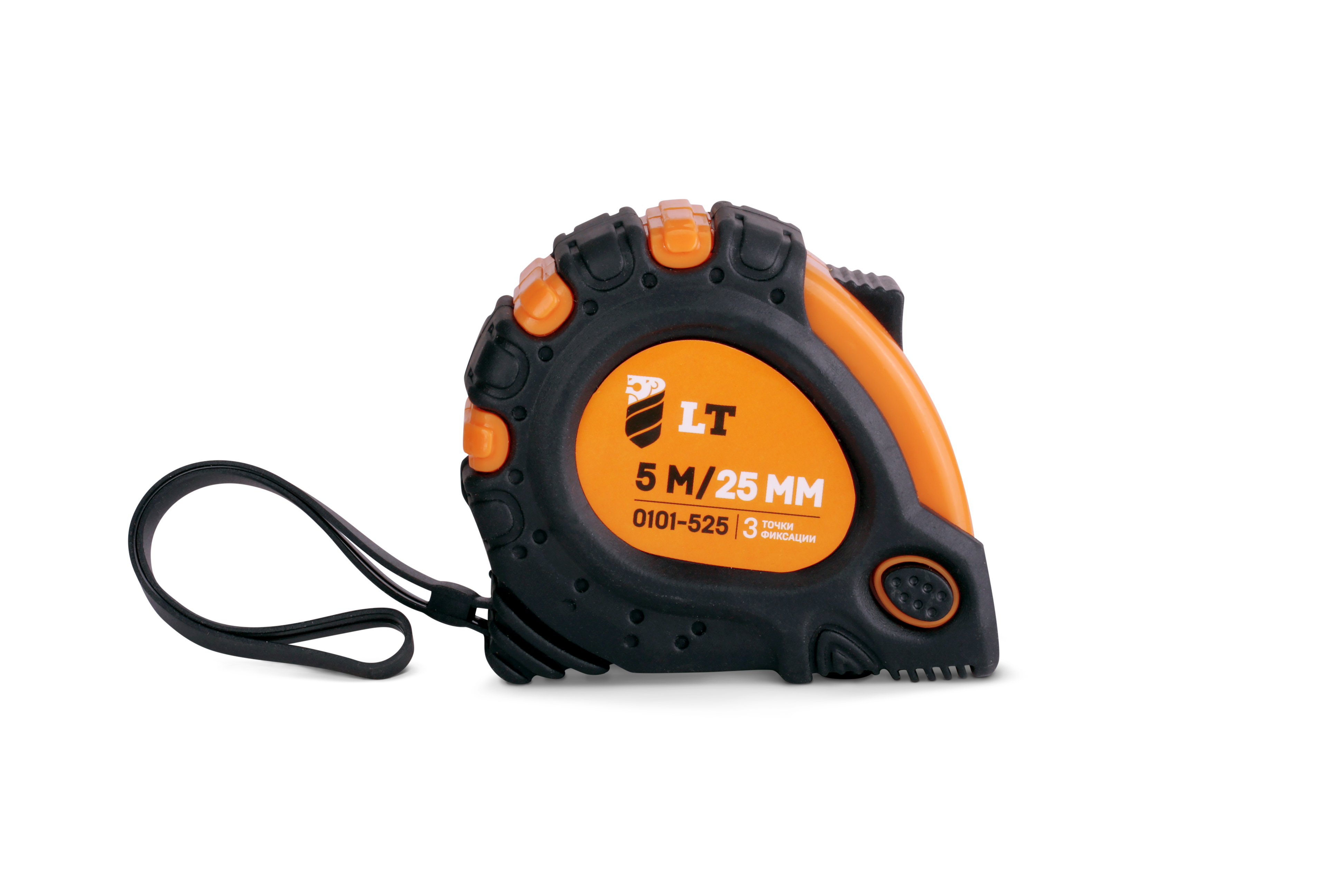 Рулетка магнитная LT PROSERIES с прорезиненным корпусом 3 стопора полотна 10 м х 25 мм (0101-1025)