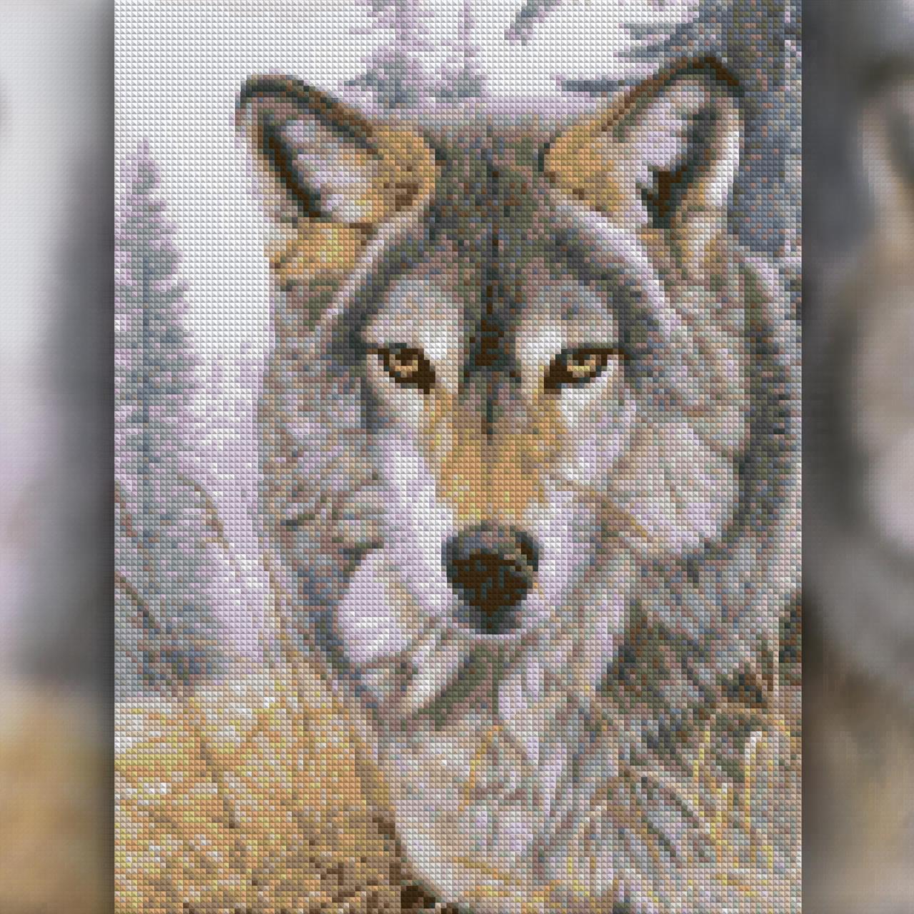 Алмазная мозаика на подрамнике The Wortex Diamonds Волк 30x40 см (TWD20076M+P)
