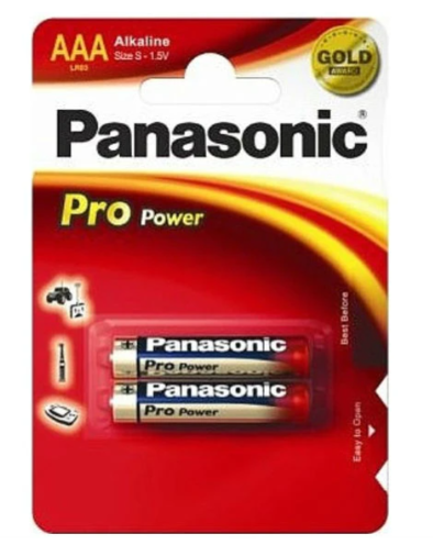 Батарейки Panasonic Pro Power AAA 2 шт. (ERC-LR03XEG/2BP) - фото 1