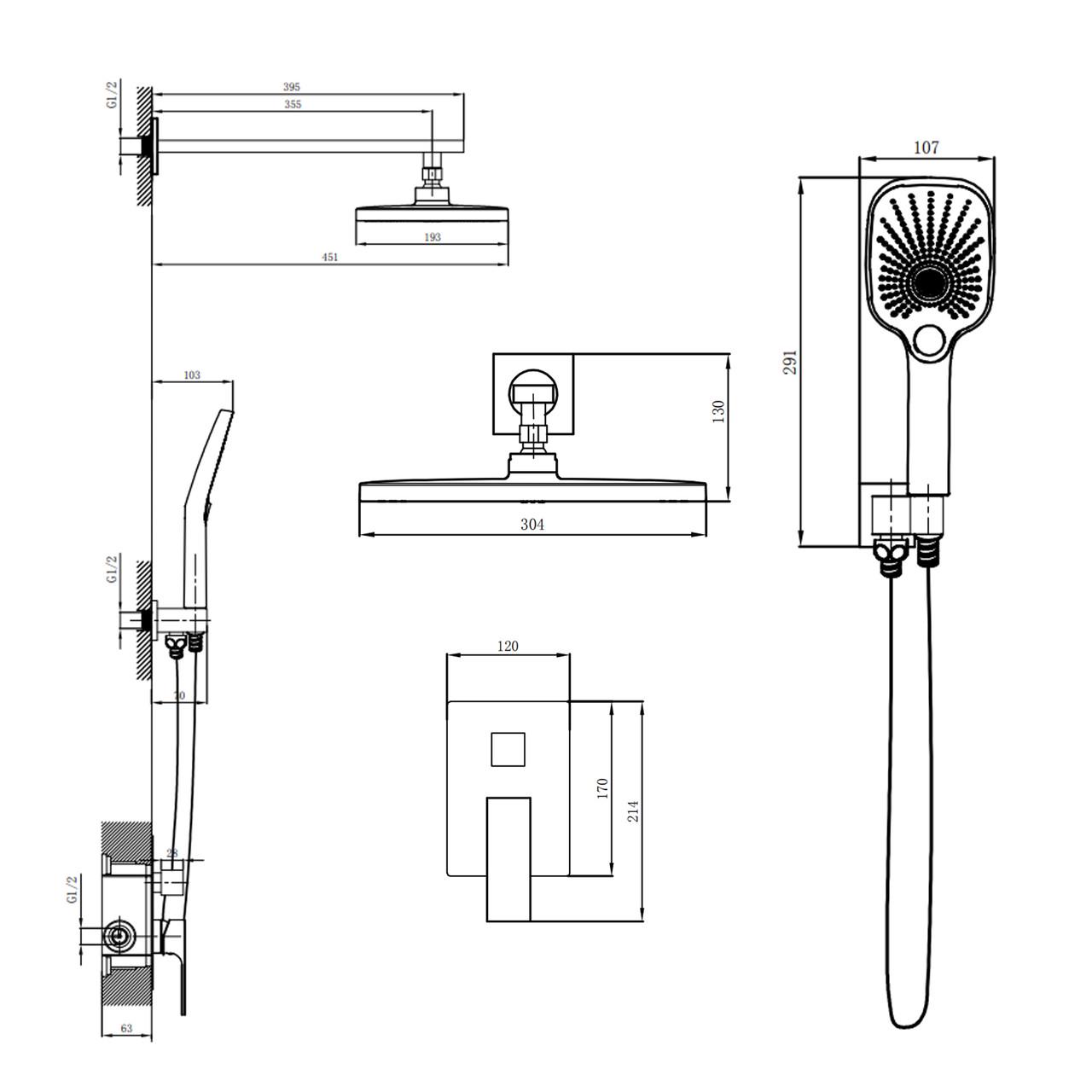 Душевая система Qtap Gemini скрытого монтажа на два потребителя (QTGEM113CRM45696) - фото 2 Душевая система Qtap Gemini скрытого монтажа на два потребителя (QTGEM113CRM45696) - фото 2