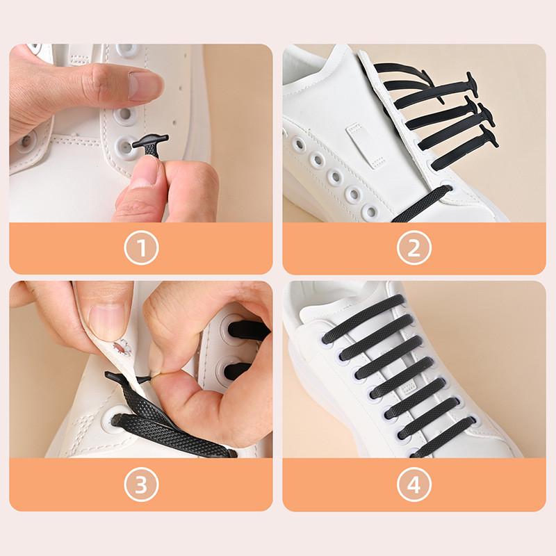 Шнурки для обуви силиконовые эластичные 16 шт. 8 пар Белый - фото 5 Шнурки для обуви силиконовые эластичные 16 шт. 8 пар Белый - фото 5