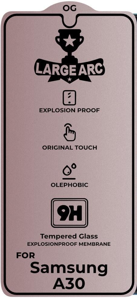 Защитное стекло Large Arc для Samsung Galaxy A30 A305 Full Glue (25050)