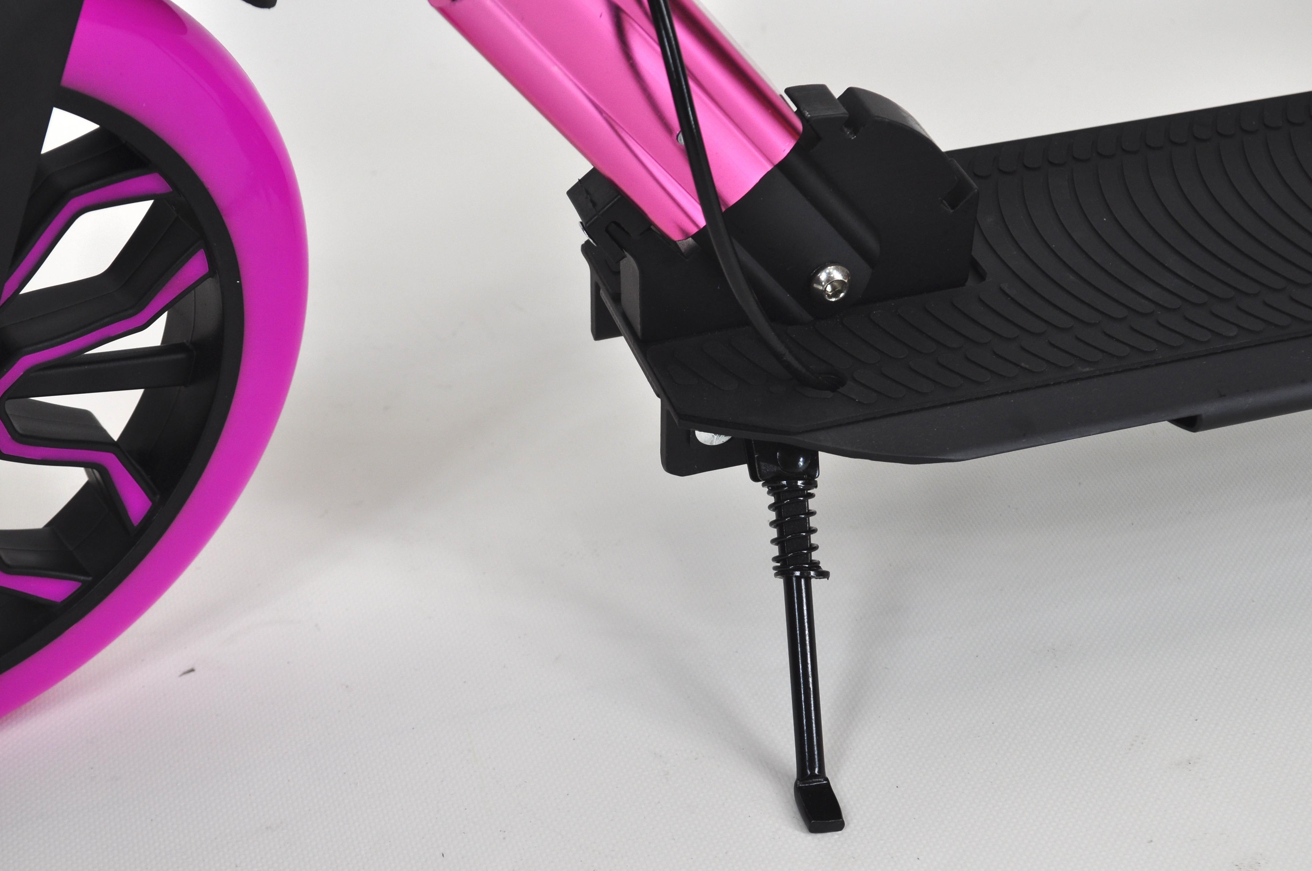 Самокат двухколесный Maraton Cardinal с дисковым тормозом и подногой Черный с розовым - фото 5