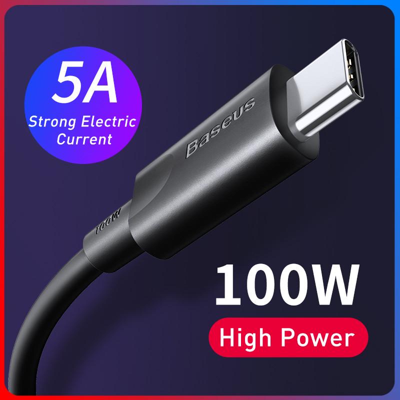 Кабель BASEUS Type-C на Type-C Xiaobai series fast charging Cable 1,5 м 100W 20V 5A Black - фото 6