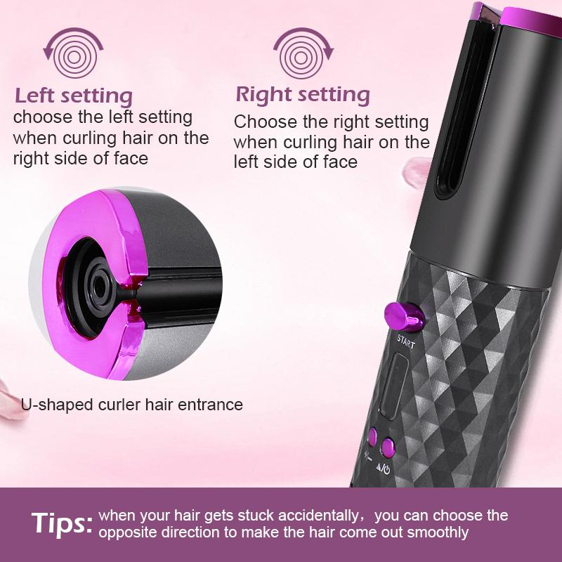 Бездротова плойка Hair Curler автоматична з акумулятором Чорний - фото 5