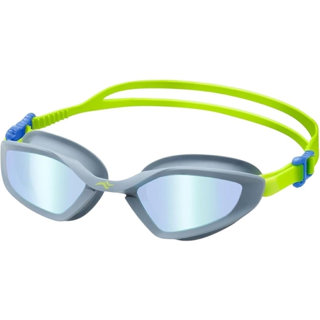 Очки для плавания Aqua Speed RAVEN MIRROR Серо-салатовый (713-04)