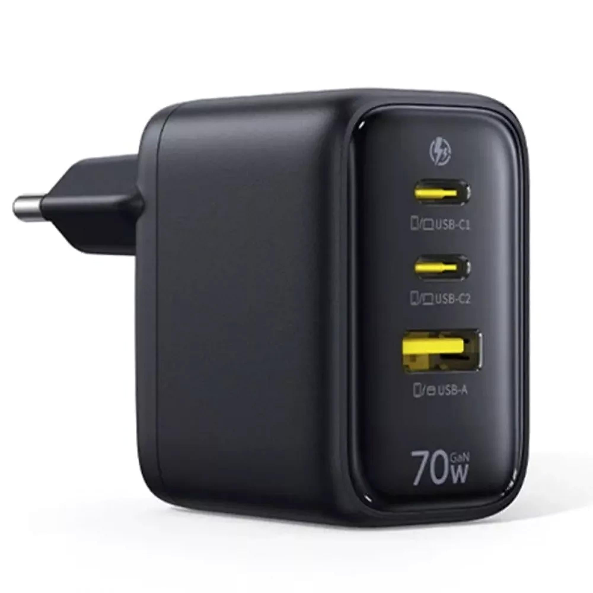 Зарядное устройство BASEUS EnerFill FE22 70W 2хType-C+USB PD/QC Черный (707210001) Зарядное устройство BASEUS EnerFill FE22 70W 2хType-C+USB PD/QC Черный (707210001)
