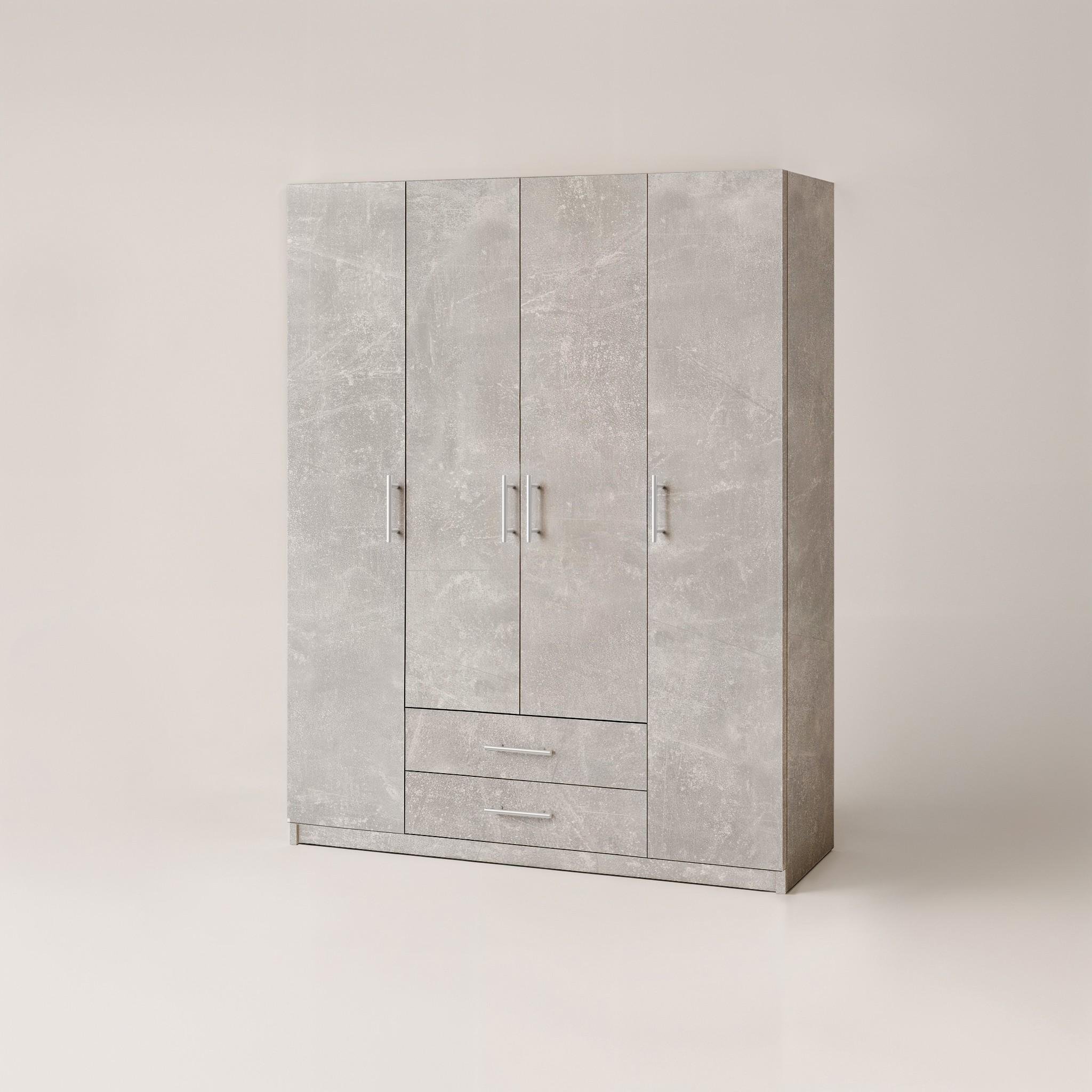 Шкаф для одежды Standart 2+4 1286x416x1900 мм Бетон - фото 2 Шкаф для одежды Standart 2+4 1286x416x1900 мм Бетон - фото 2
