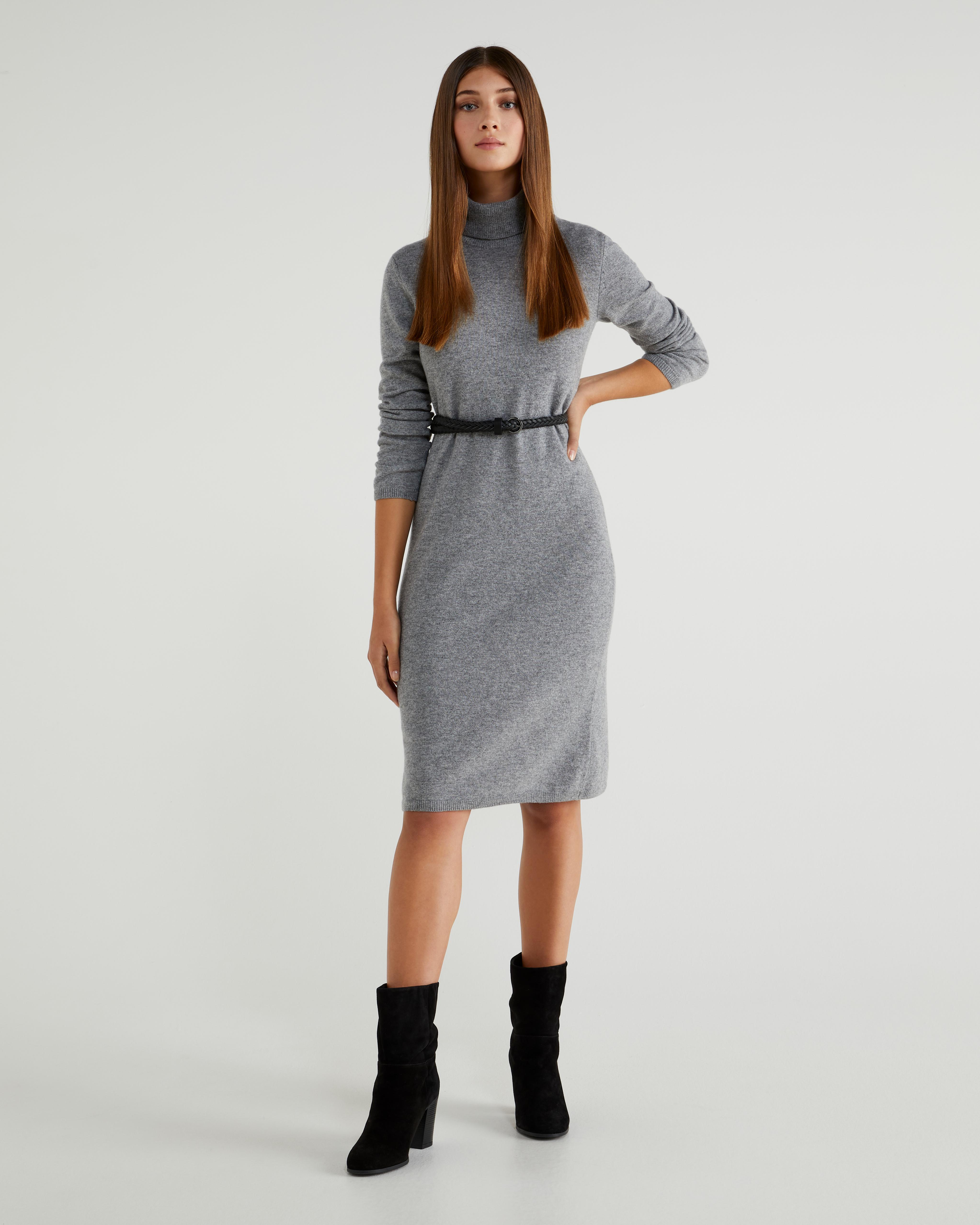 Сукня жіноча Benetton 1044v2531 XS Сірий - фото 4 Сукня жіноча Benetton 1044v2531 XS Сірий - фото 4