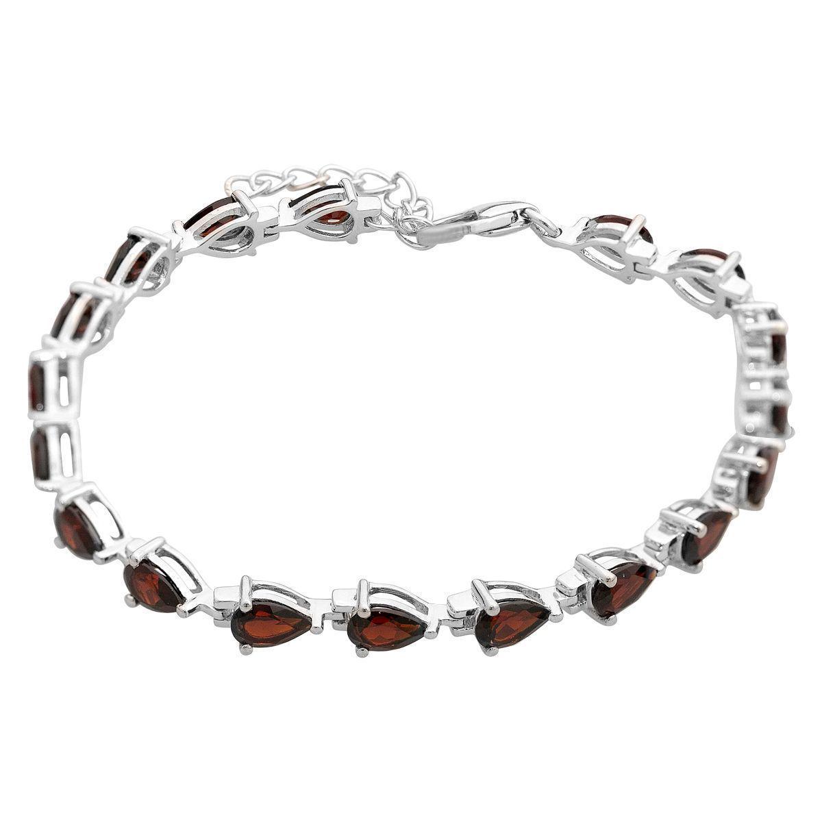 Браслет серебряный с натуральным гранатом 8,458 ct 8,01 г 17 см (2163060)