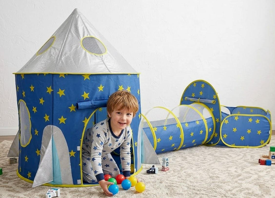 Домик детский игровой замок/тоннель/манеж 3в1 Синий (33704881)