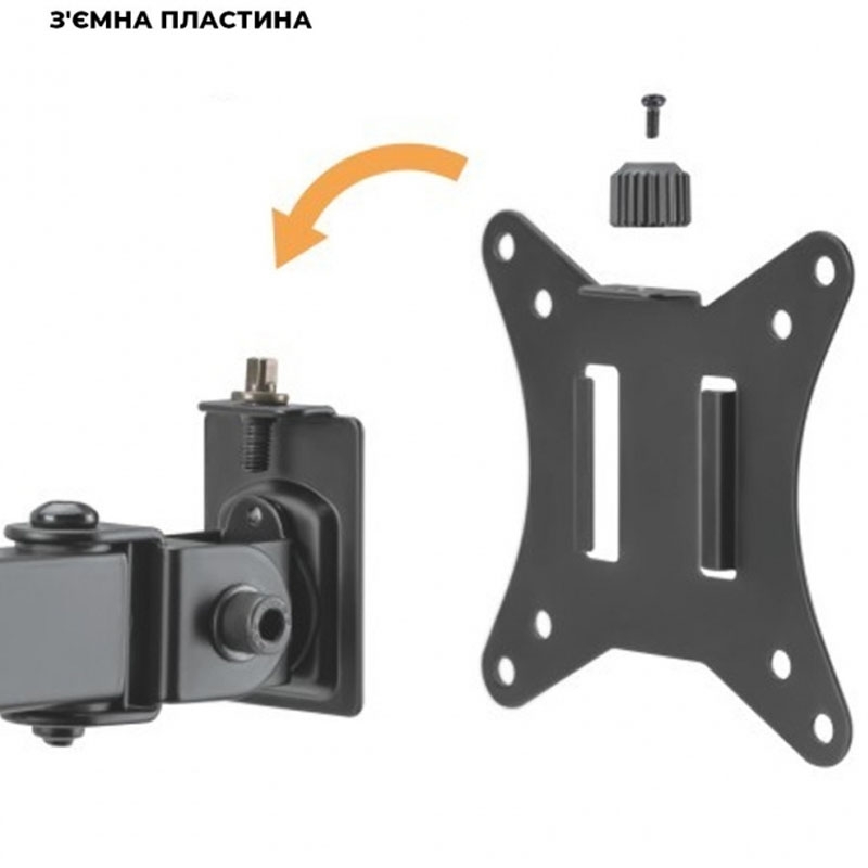 Кронштейн для монітора Brateck LDT66-C024 для двох моніторів 15-26" Чорний (22631568) - фото 6