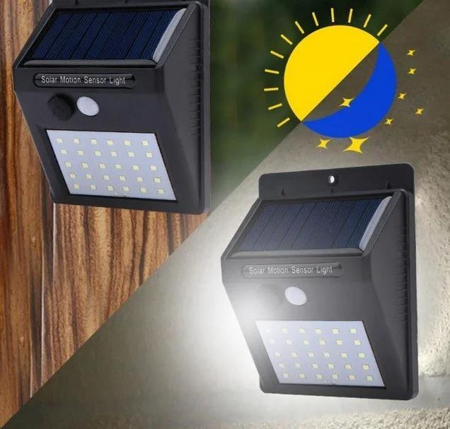 Комплект світильників вуличних на сонячній батареї Solar Motion Sensor Light з датчиком руху 2 шт Чорний (5115/2U) - фото 3