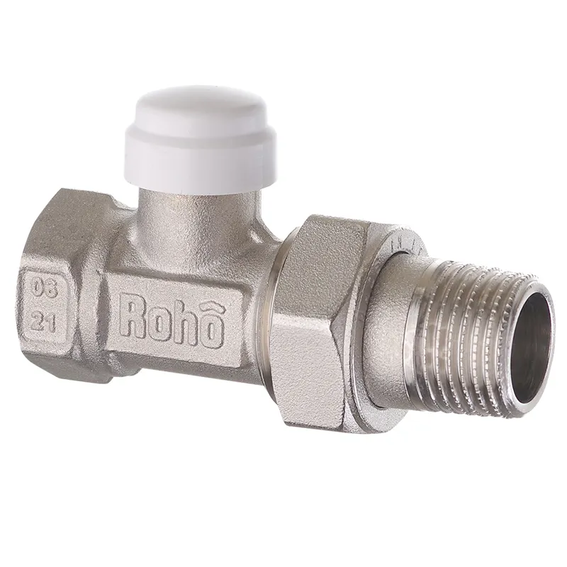 Термостатический радиаторный клапан прямой 1/2" с американкой Roho R5260-050 RO0134