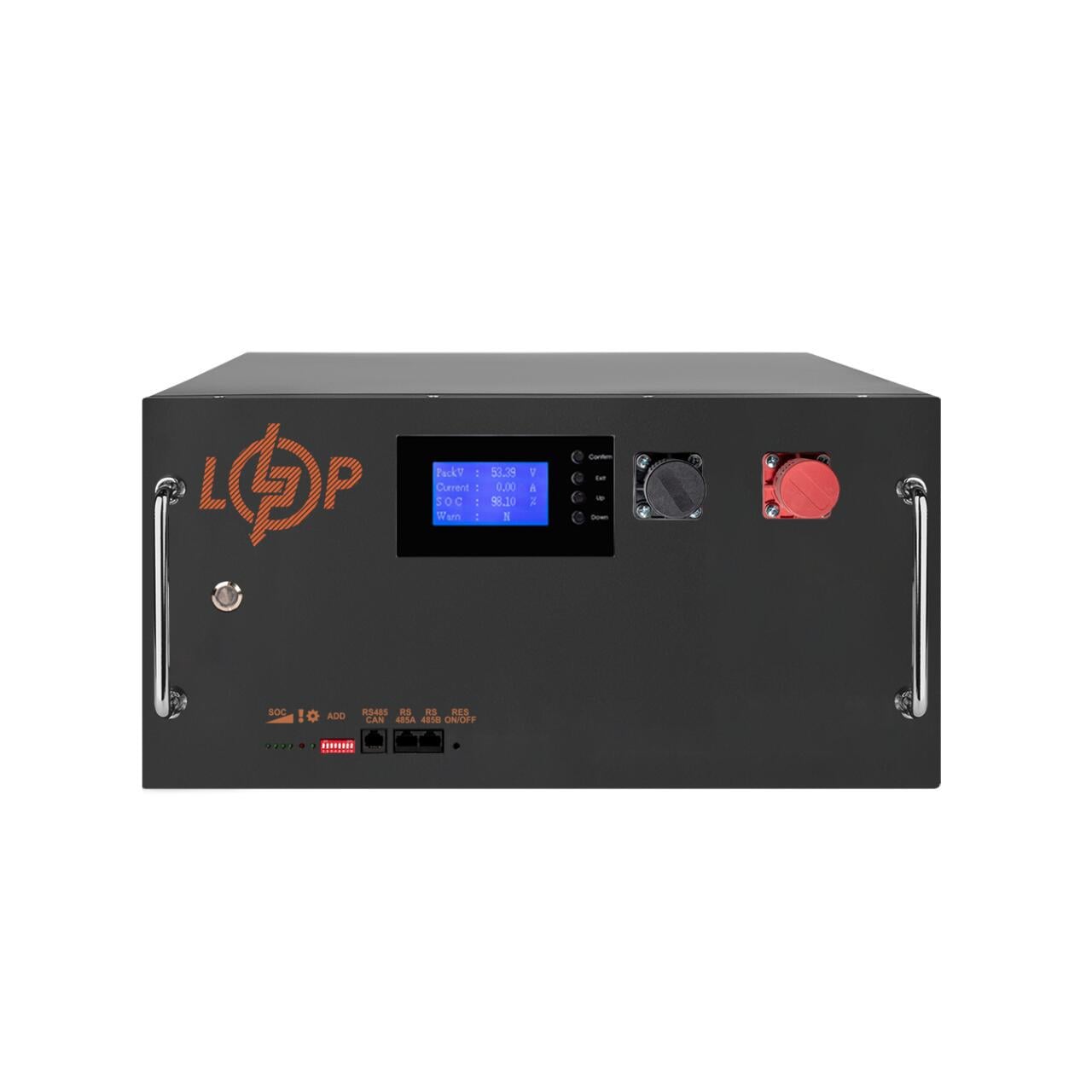Аккумулятор lp LiFePO4 51,2V-280 Ah 14336Wh BMS SP 200A/100A RM RS485/CAN LCD BL