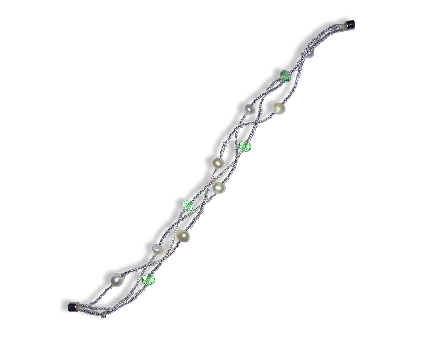 Браслет с жемчугом перламутровым 7 мм 18 см Зеленый