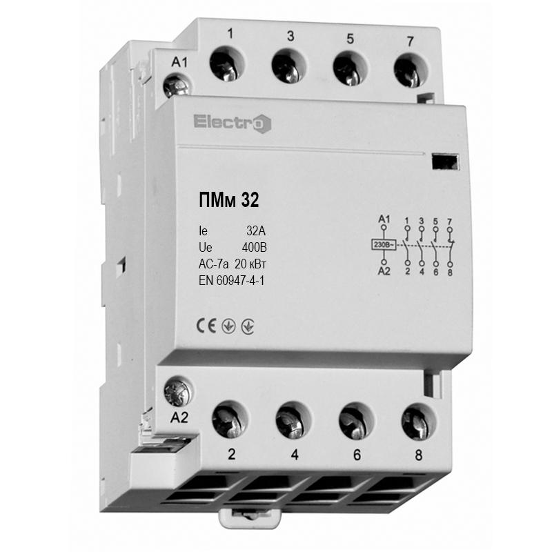 ᐉ Контактор модульный ПМм 4п 32А 4NO (кат.230В)