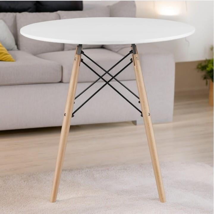 Набор круглый стол 80 см и 2 стулья Темно-серый - фото 4