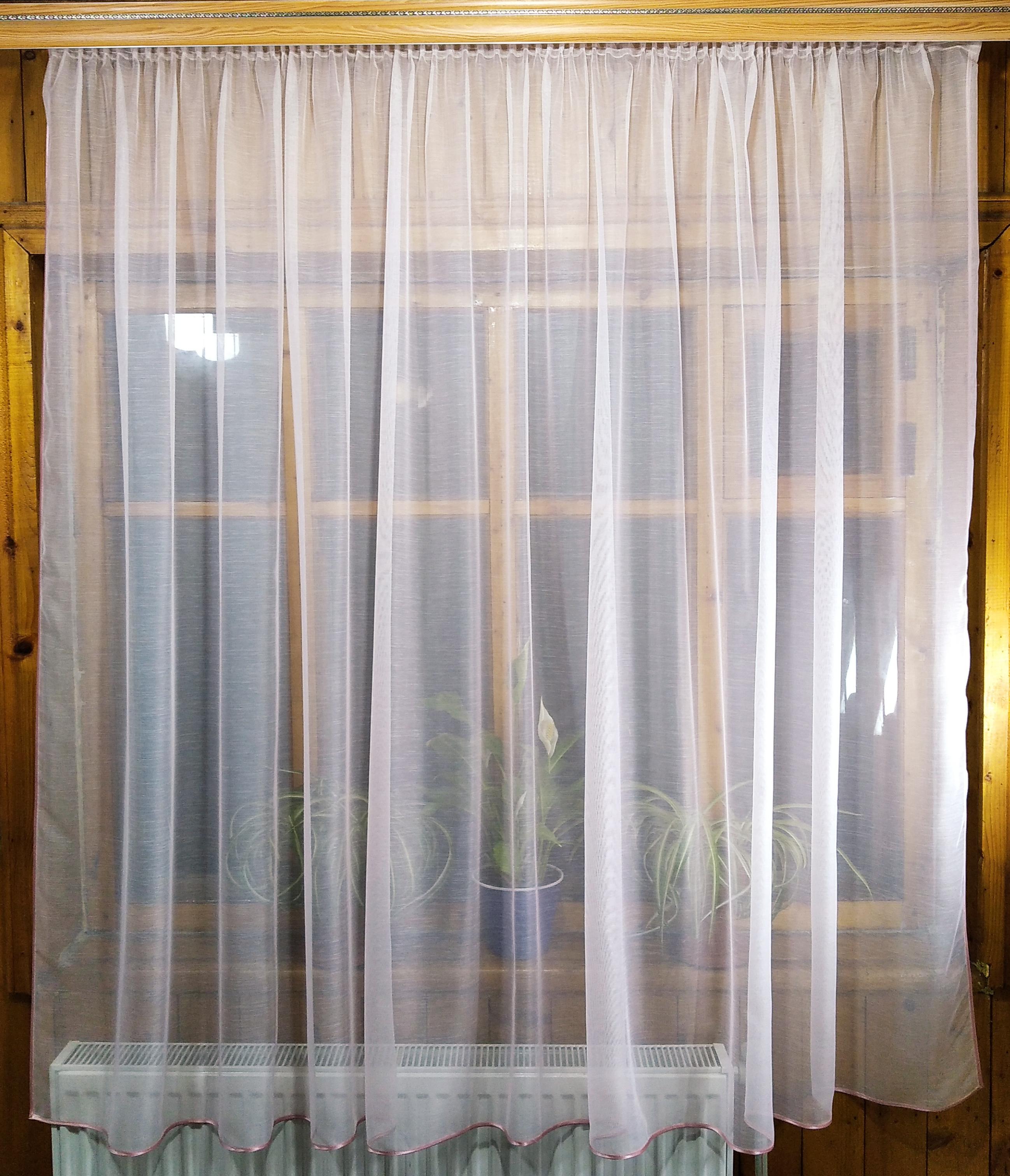 Занавеска короткая готовая кухонная Классик бамбук Пудровый