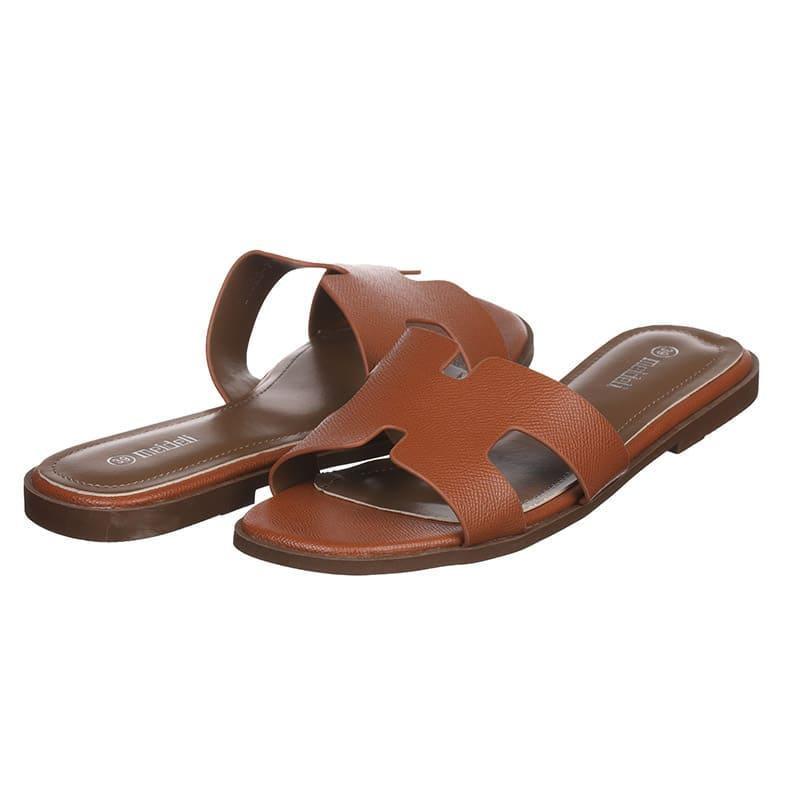 Шлепанцы женские MeiDeli W1920-7 с искусственной кожи р. 39 Коричневый (50023)