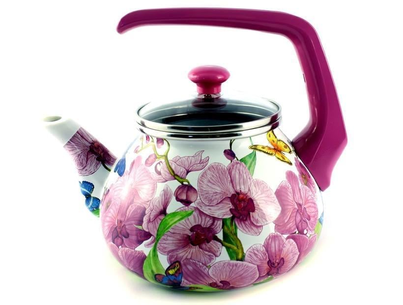 Чайник Interos Орхидея эмалированный 2,2 л (73027)