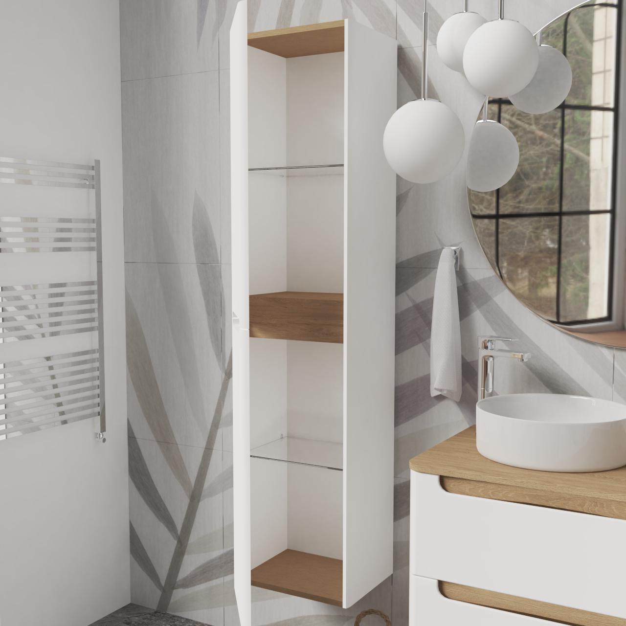 Пенал подвесной MVK Vostok Terra 40 B1 левый эмаль 400х300х1600 мм Белый матовый (tr140lwh) - фото 3