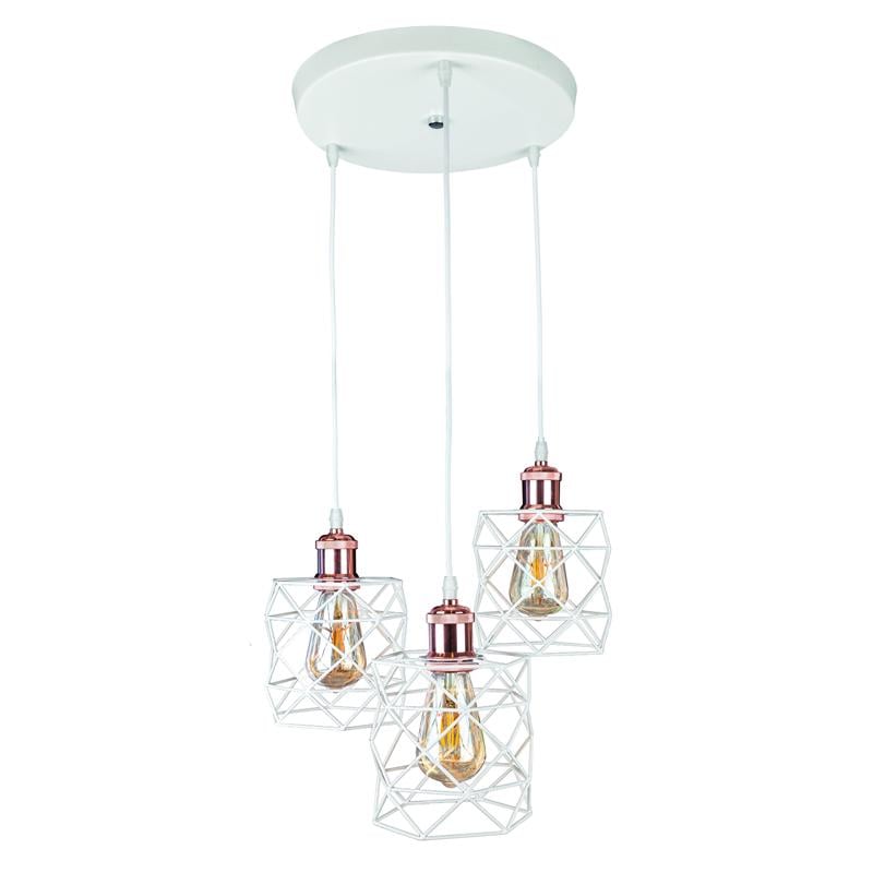 Люстра подвесная Light House LS-17192F-3 RG 300 Белый/Медь